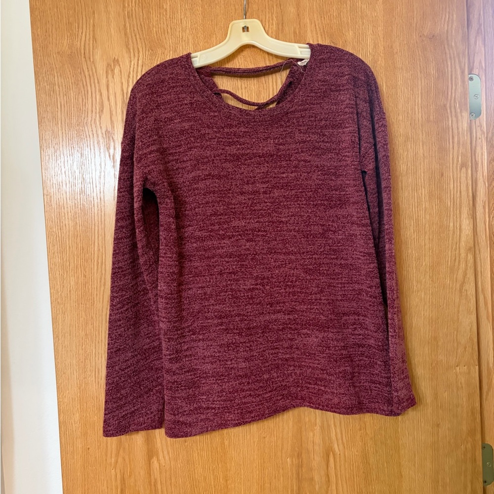 Hem & Thread Burgundy Long Sleeve Sweater